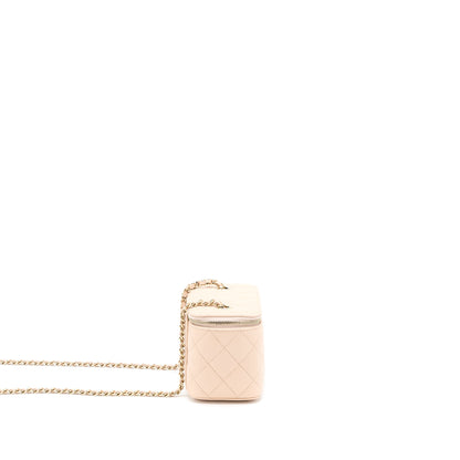 Chanel Long Vanity With Chain Caviar Beige L