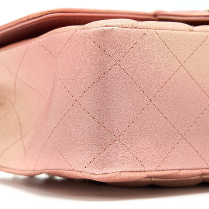 Chanel 21S Mini Rectangular Flap Bag Metallic Grained Lambskin Ombré Rose Gold L