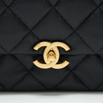 Chanel 22P Medium Melody Bag Grained Calfskin Black
