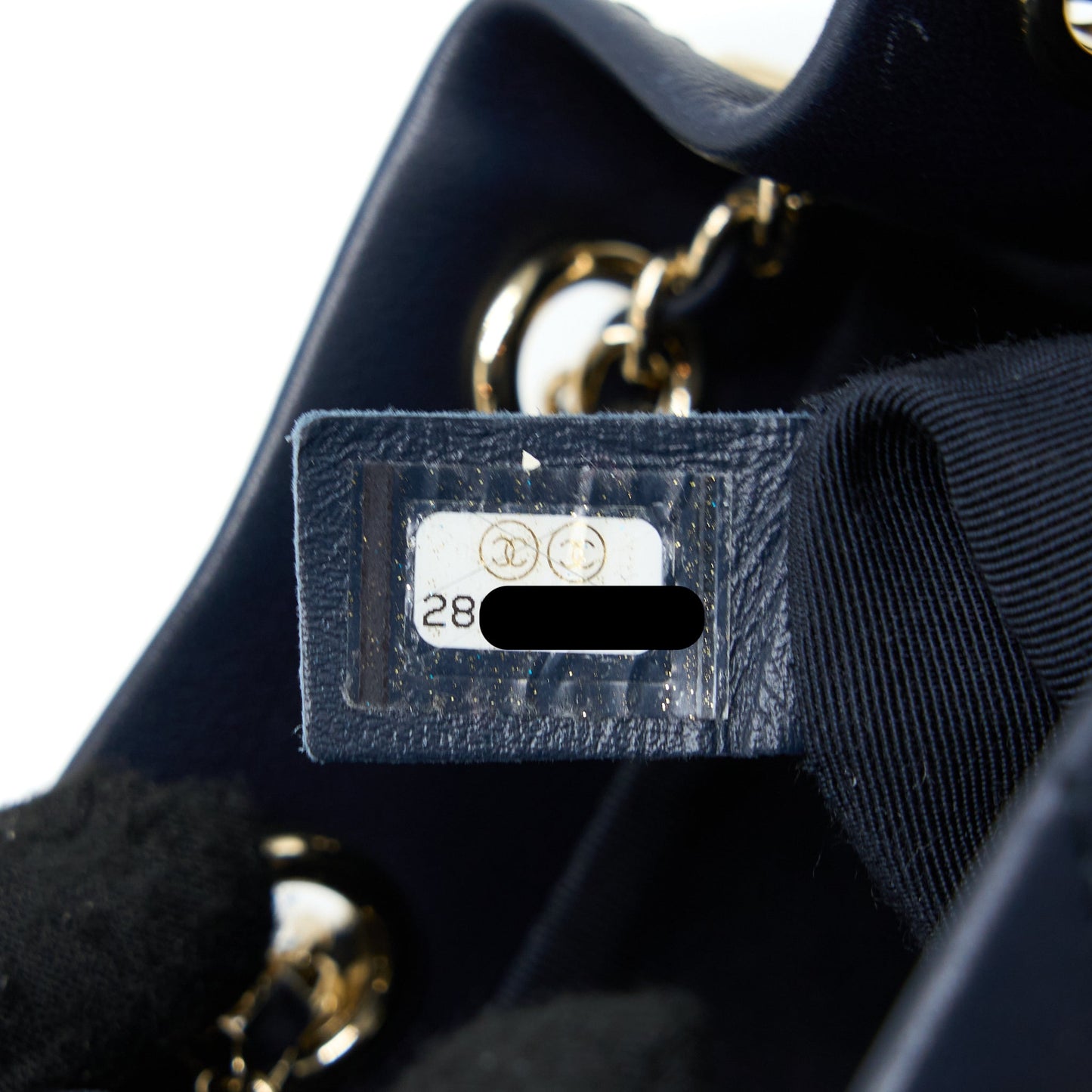 Chanel Mini Drawstring Bucket Bag Lambskin Navy