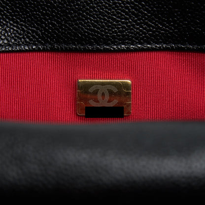 Chanel 22P Medium Melody Bag Grained Calfskin Black