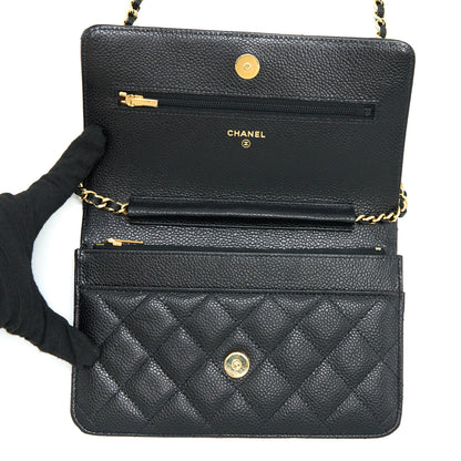 Chanel Classic Wallet on Chain Caviar Black  (Microchip)
