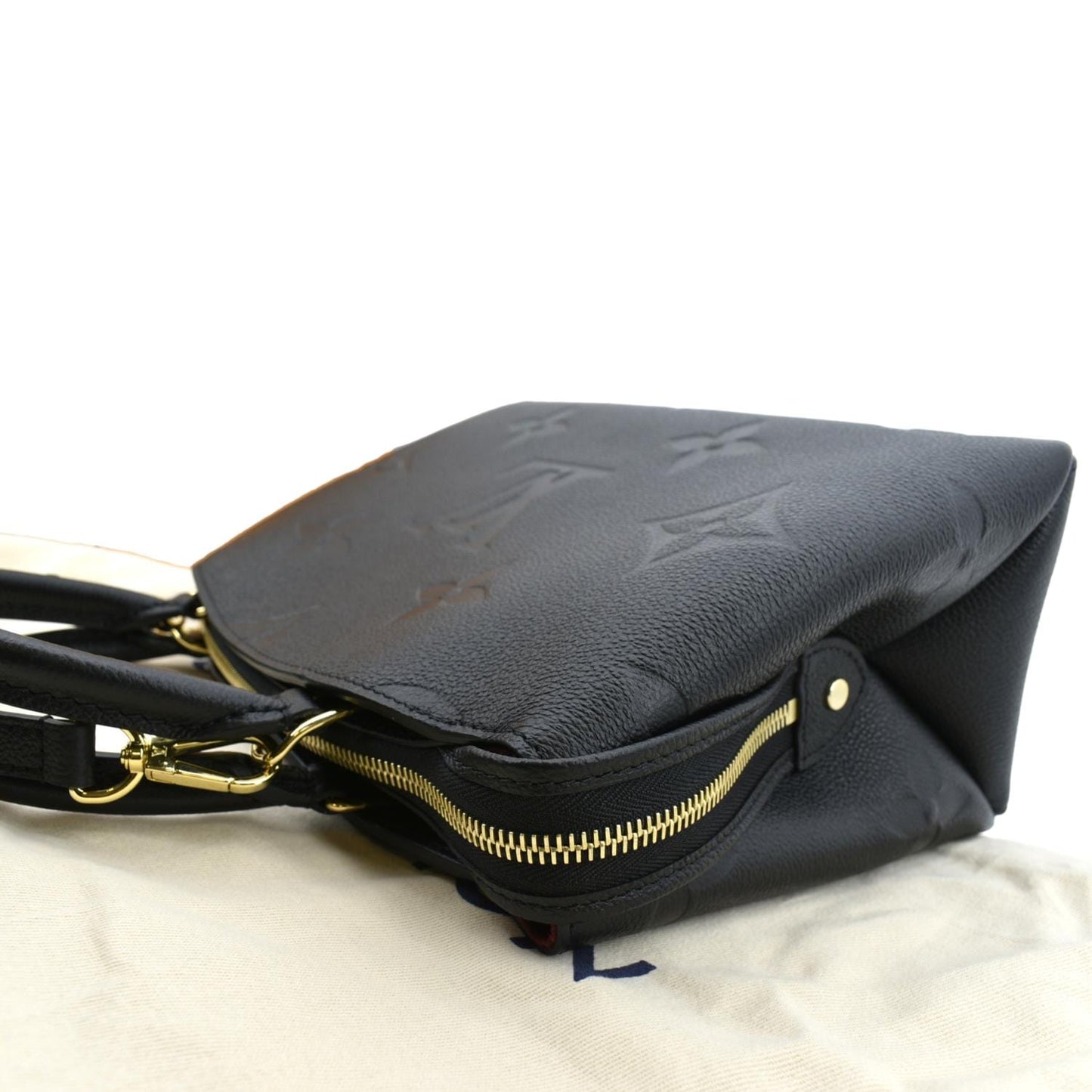 LOUIS VUITTON Petit Palais Monogram Empreinte Leather Shoulder Bag Black