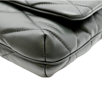 YVES SAINT LAURENT LE 57 Quilted Lambskin Leather Hobo Bag Green