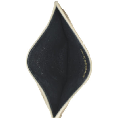 YVES SAINT LAURENT Monogram Grain Leather Card Case Beige