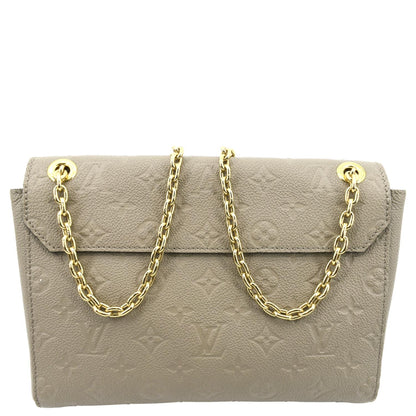 LOUIS VUITTON Vavin MM Monogram Empreinte Leather Shoulder Bag Taupe
