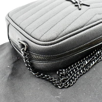 YVES SAINT LAURENT Small Lou Leather Camera Crossbody Bag Black