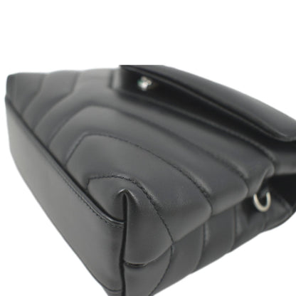 YVES SAINT LAURENT Loulou Toy Quilted Leather Crossbody Bag Black