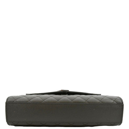 YVES SAINT LAURENT Envelope Chain Medium Mix Matelassé Leather Crossbody Bag Grey