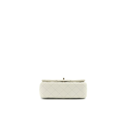 Chanel Mini Rectangular Flap Bag Lambskin Light Grey L (Microchip)