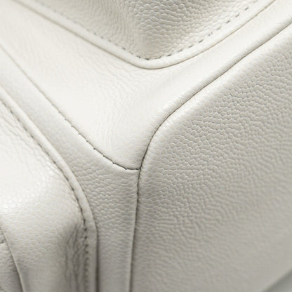 Chanel 23K Triple Pocket Mini Backpack Caviar White L (Microchip)