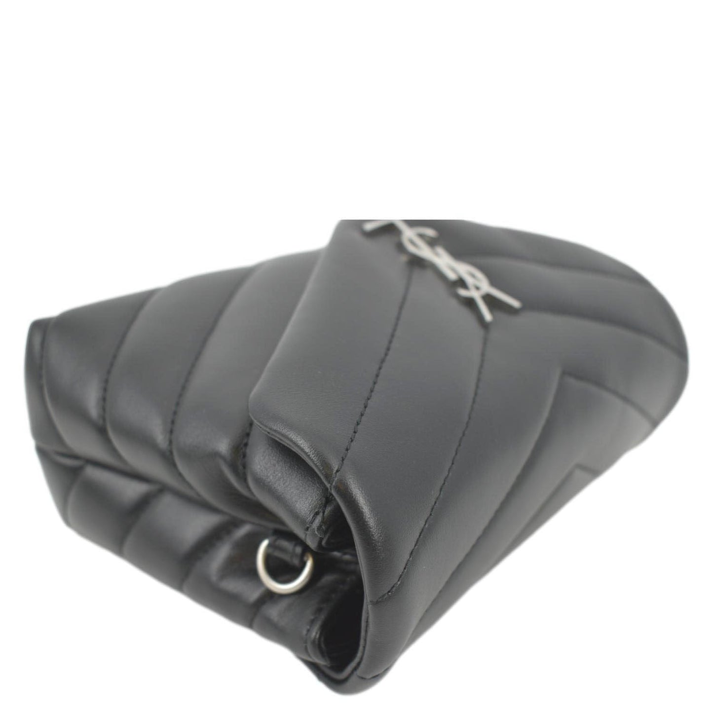 YVES SAINT LAURENT Loulou Toy Quilted Leather Crossbody Bag Black