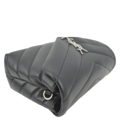 YVES SAINT LAURENT Loulou Toy Quilted Leather Crossbody Bag Black