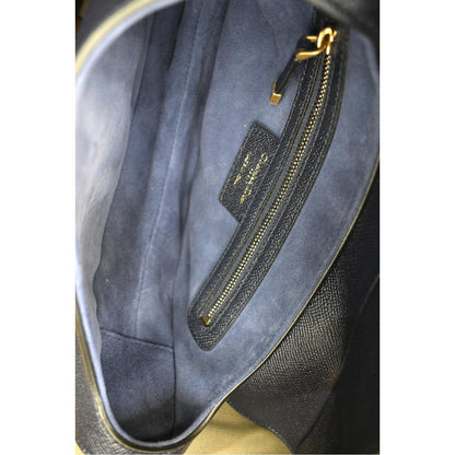 CHRISTIAN DIOR Saddle Grained Calfskin Leather Shoulder Bag Royal Blue