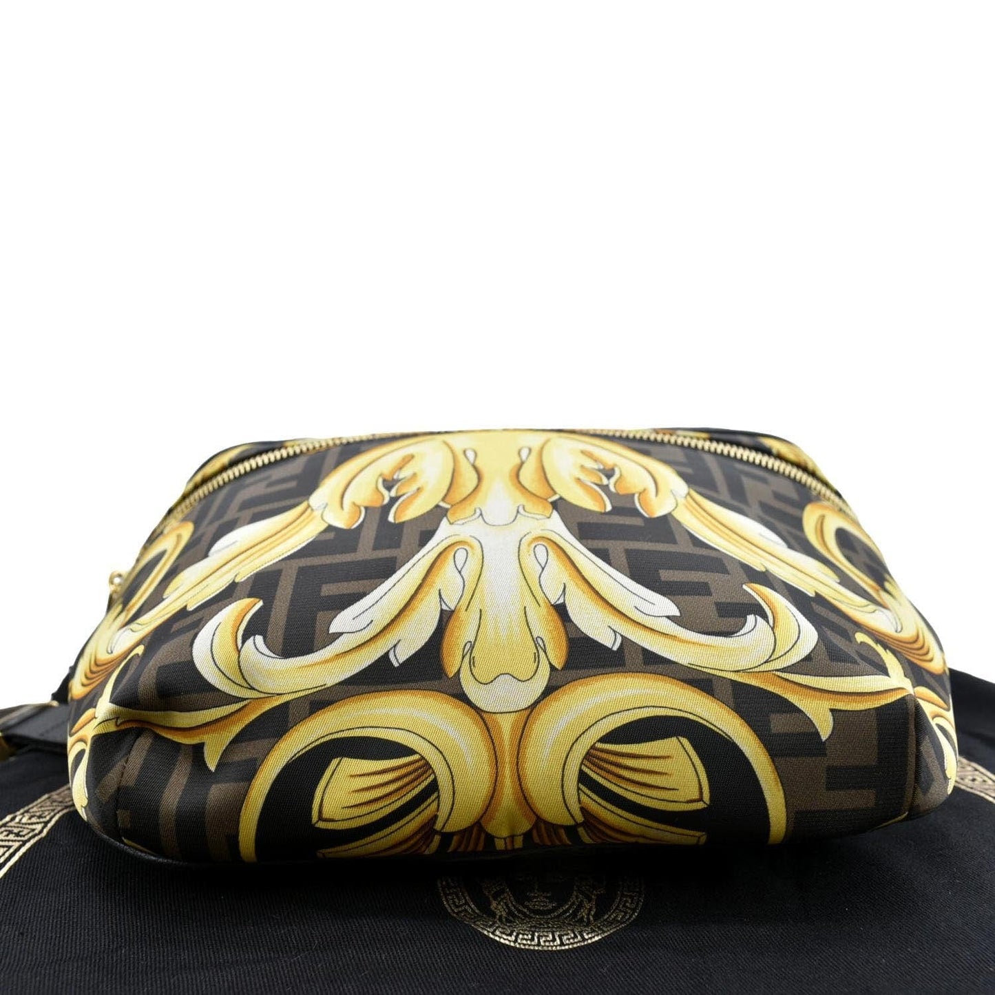 FENDI X Versace FF Baroque Nylon Belt Bag Gold