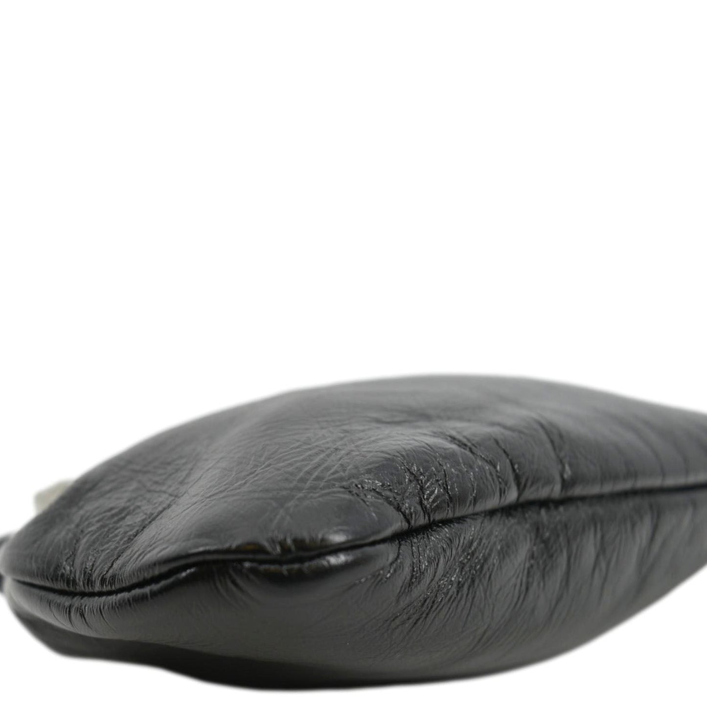 YVES SAINT LAURENT Pac Pac Ruched Leather Hobo Bag Black