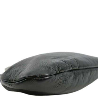 YVES SAINT LAURENT Pac Pac Ruched Leather Hobo Bag Black