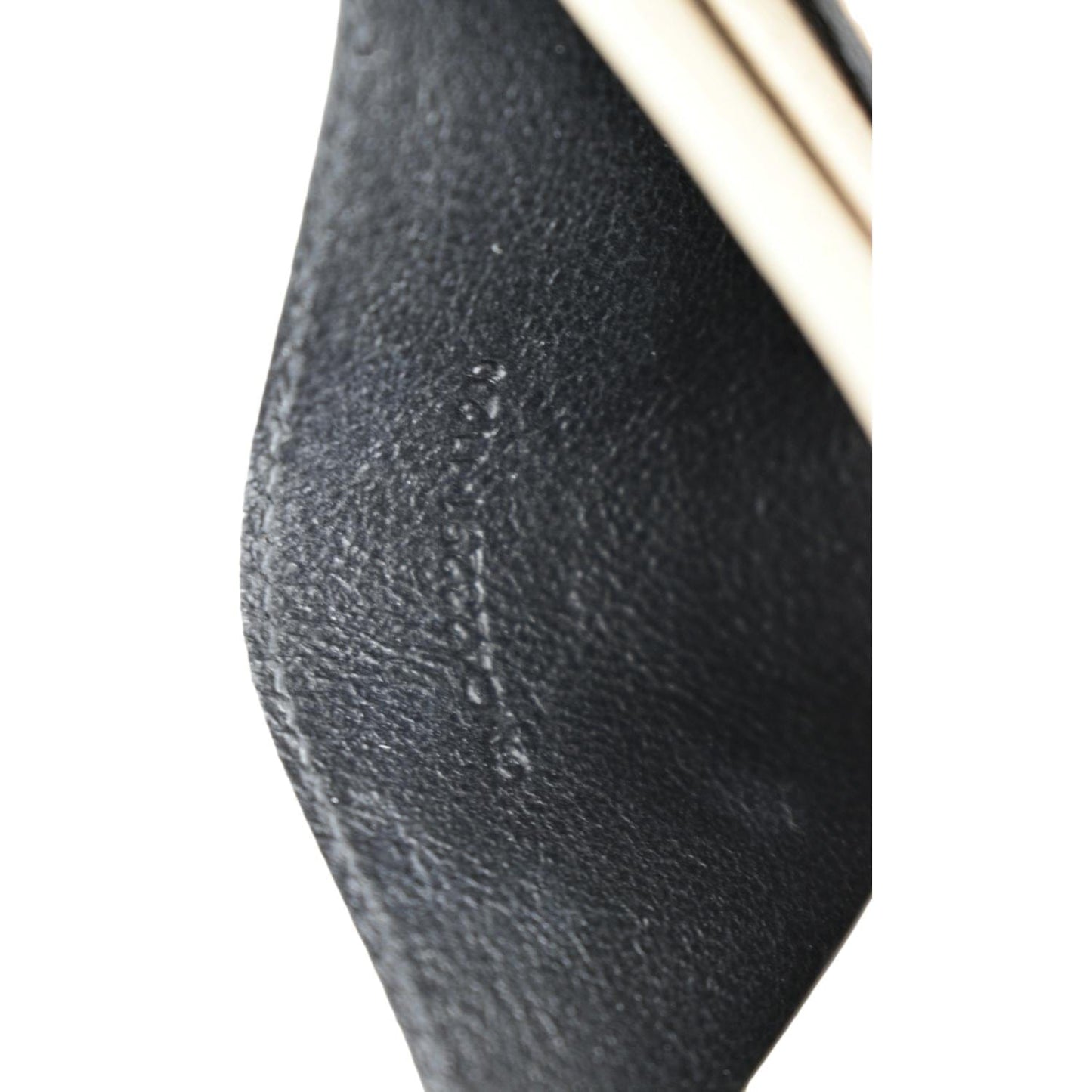 YVES SAINT LAURENT Monogram Grain Leather Card Case Beige