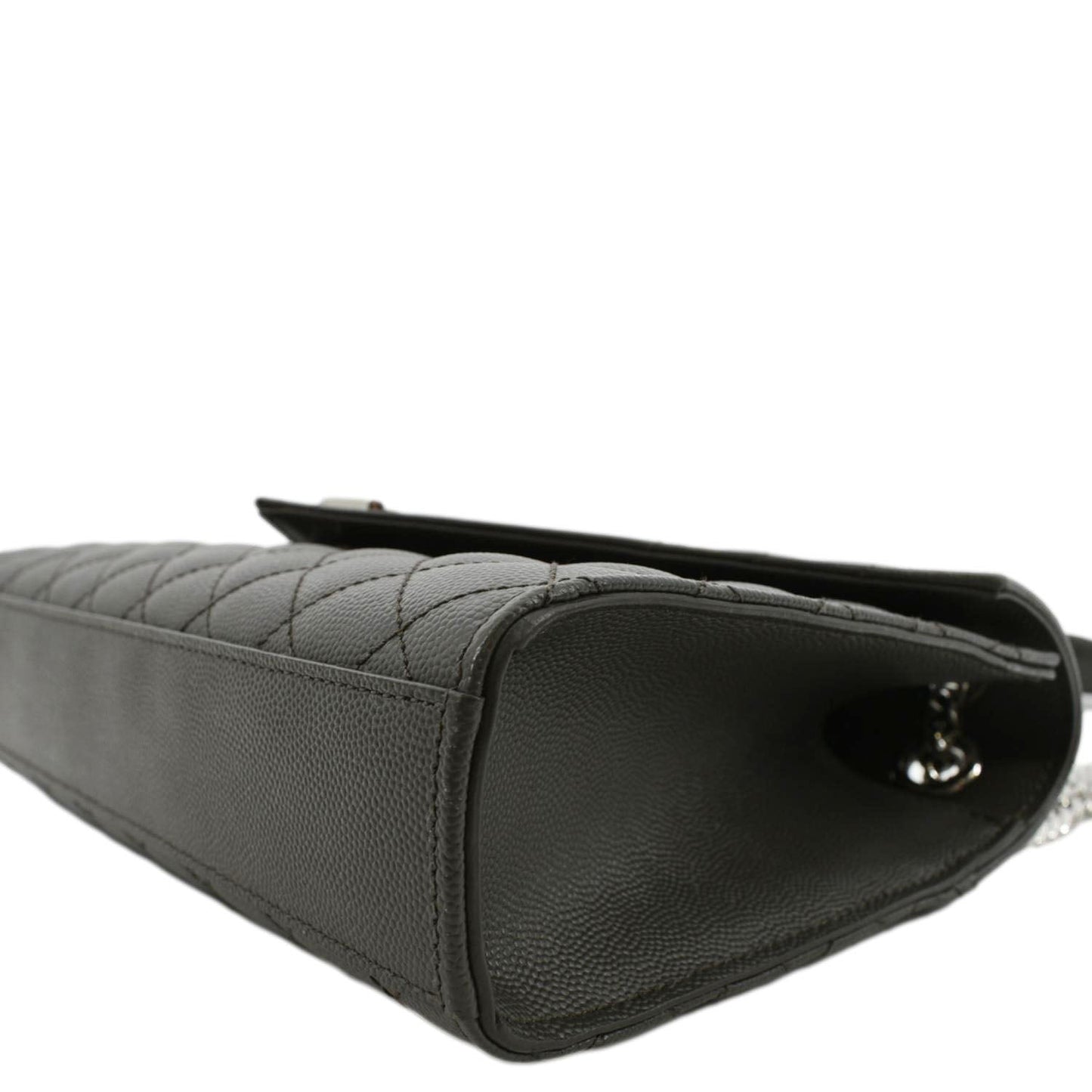 YVES SAINT LAURENT Envelope Chain Medium Mix Matelassé Leather Crossbody Bag Grey