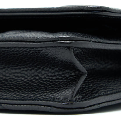 Chanel Classic Wallet On Chain Caviar Black  (Microchip)
