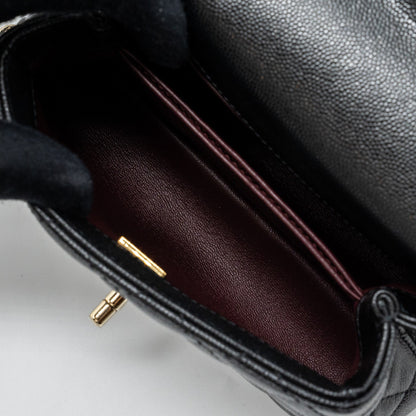 Chanel Coco Handle Extra Mini Caviar Black L(Microchip)