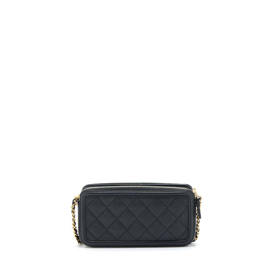 Chanel Filigree Long Wallet On Chain Caviar Black