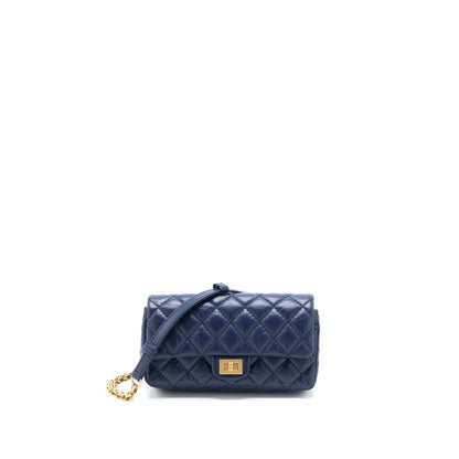 Chanel 2.55 Reissue Mini Waist Belt Bag Aged Calfskin Navy