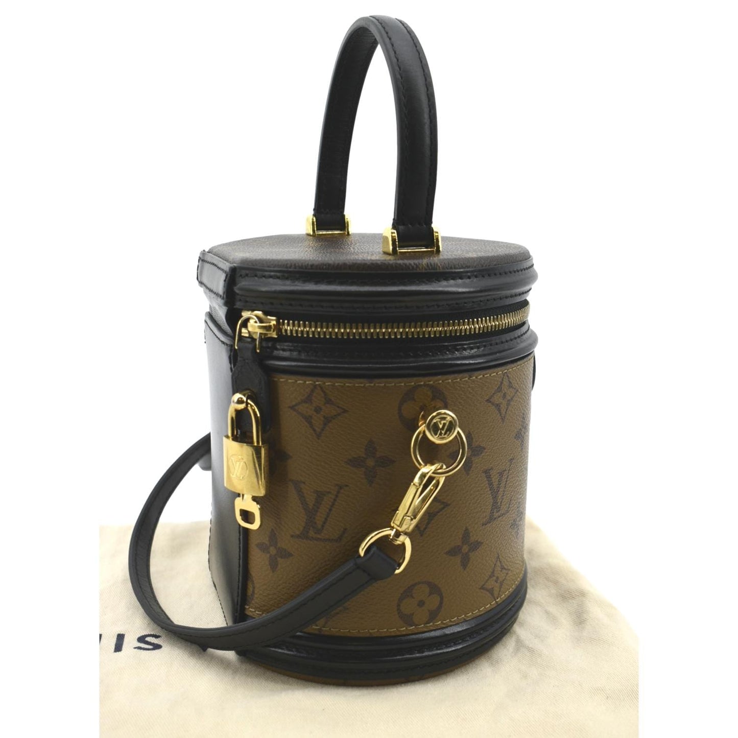 LOUIS VUITTON Cannes Reverse Monogram Canvas Satchel Bag Brown
