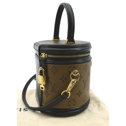 LOUIS VUITTON Cannes Reverse Monogram Canvas Satchel Bag Brown