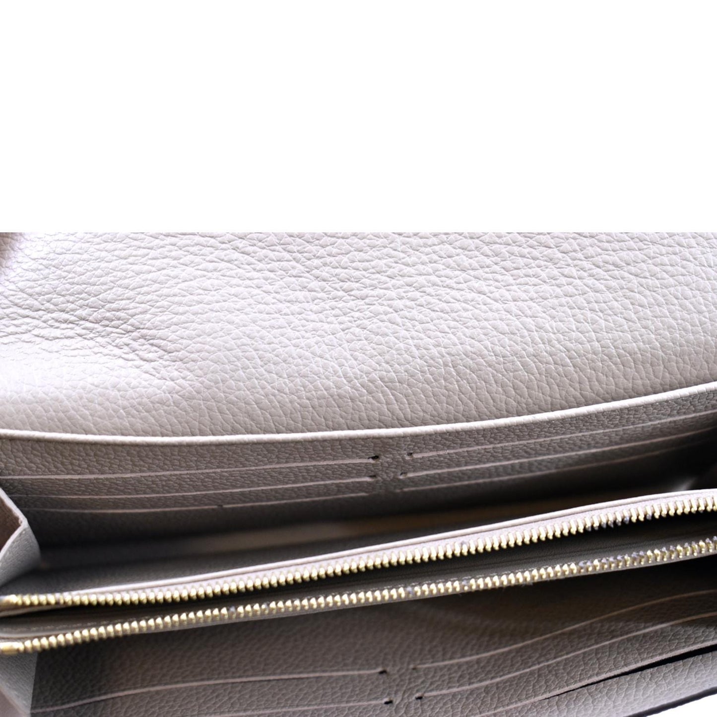 LOUIS VUITTON Sarah Monogram Empreinte Leather Wallet Tourterelle