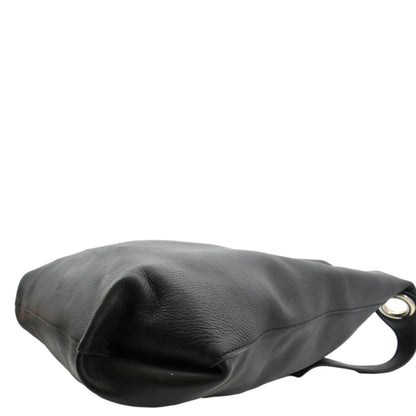 BURBERRY Medium Grommet Smooth Calfskin Hobo Bag Black