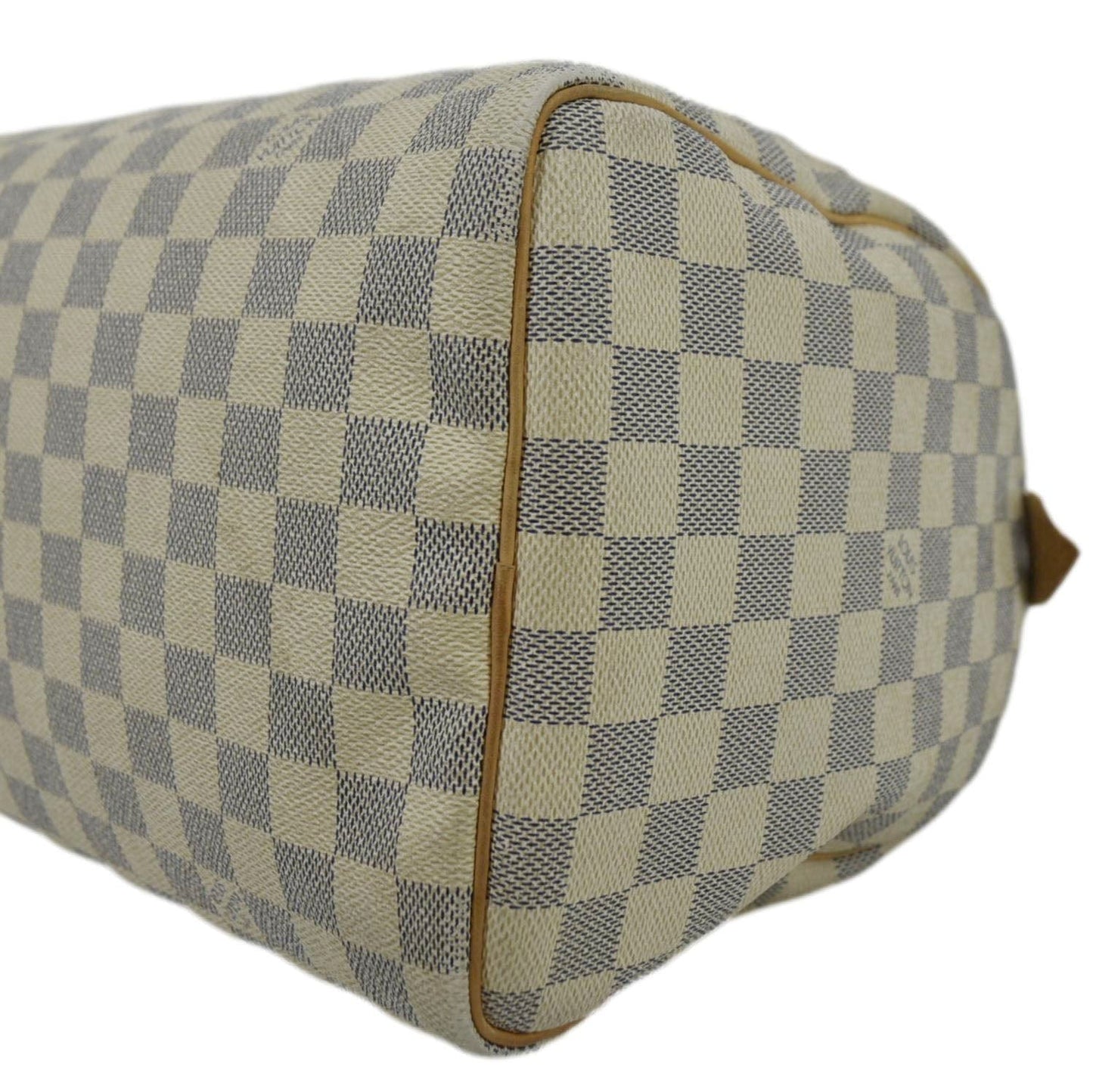 LOUIS VUITTON Speedy 30 Damier Azur Satchel Bag White