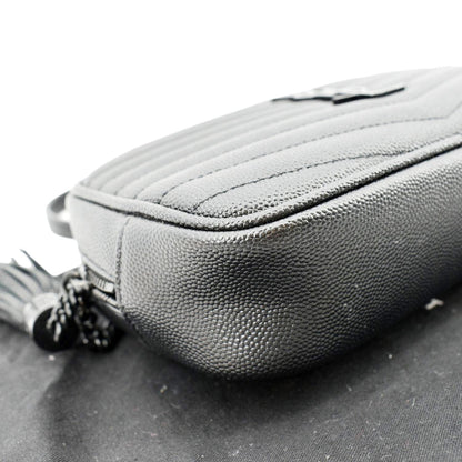 YVES SAINT LAURENT Small Lou Leather Camera Crossbody Bag Black