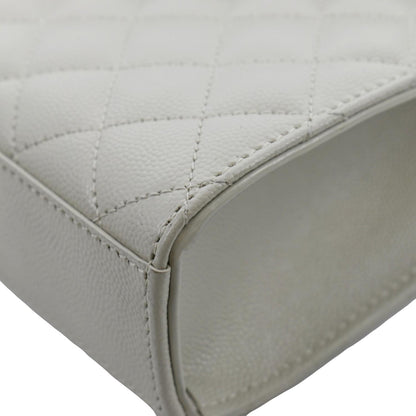 YVES SAINT LAURENT Envelope Medium Matelasse Leather Crossbody Bag White