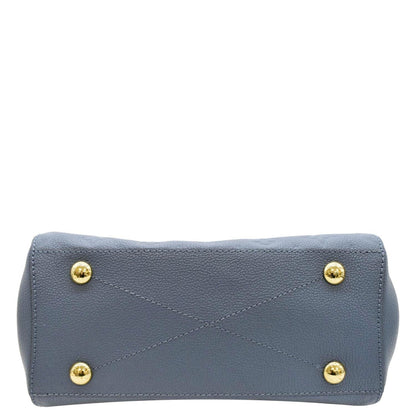 LOUIS VUITTON Montaigne BB Monogram Empreinte Leather Satchel Bag Blue