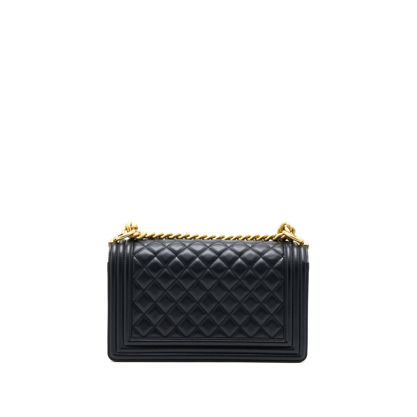 Chanel Medium Boy Bag Calfskin Black  (Microchip)
