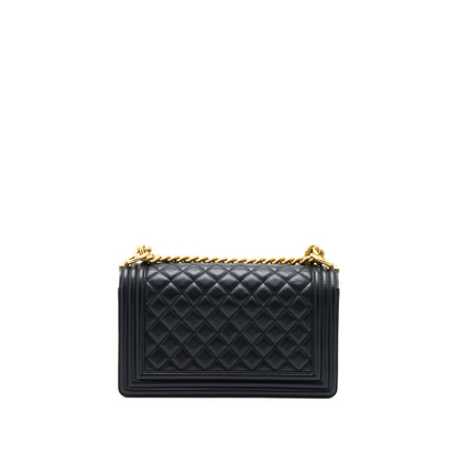 Chanel Medium Boy Bag Calfskin Black  (Microchip)