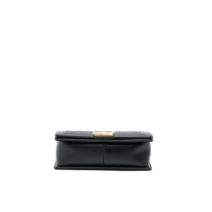 Chanel Medium Boy Bag Calfskin Black  (Microchip)