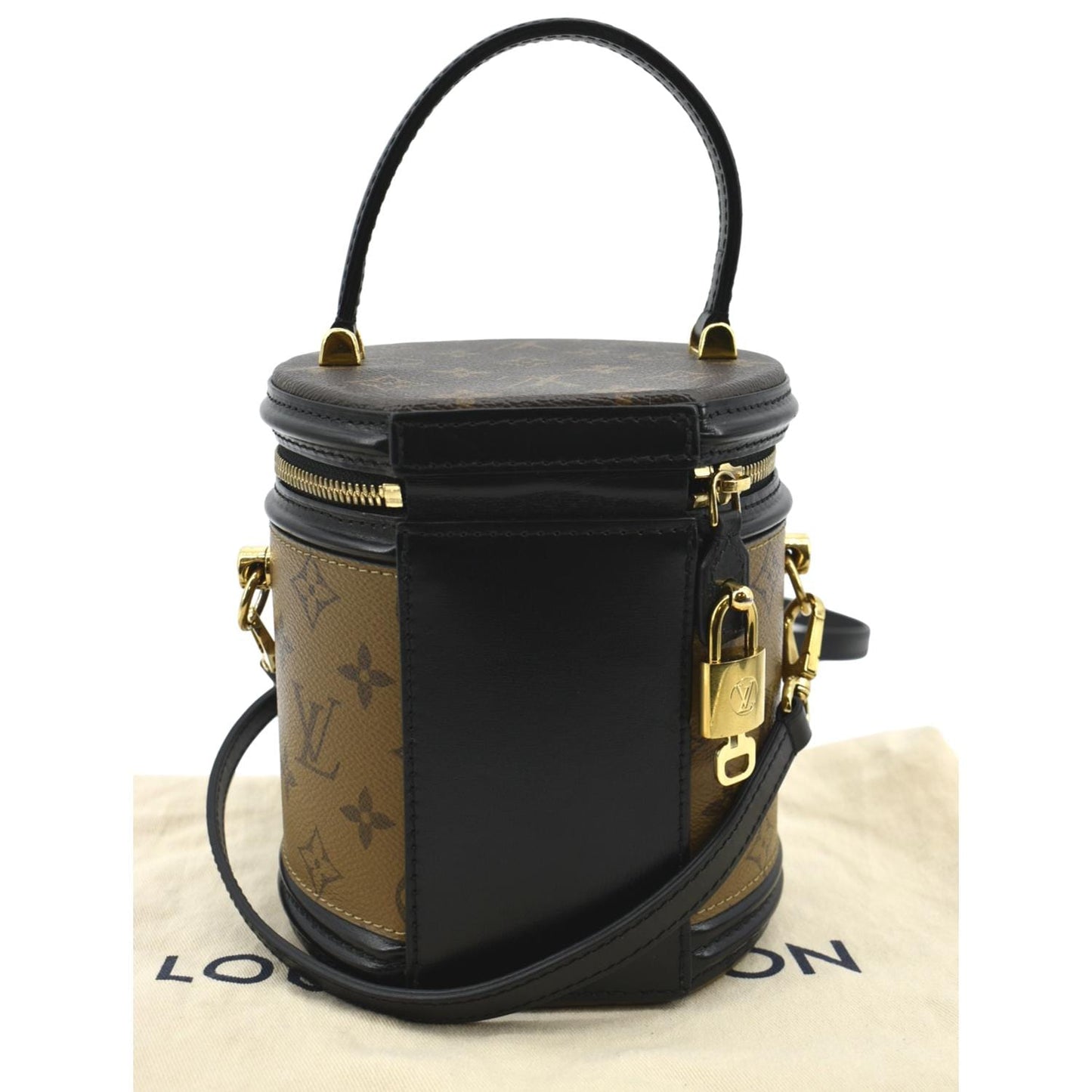 LOUIS VUITTON Cannes Reverse Monogram Canvas Satchel Bag Brown
