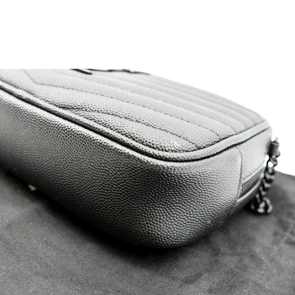 YVES SAINT LAURENT Small Lou Leather Camera Crossbody Bag Black