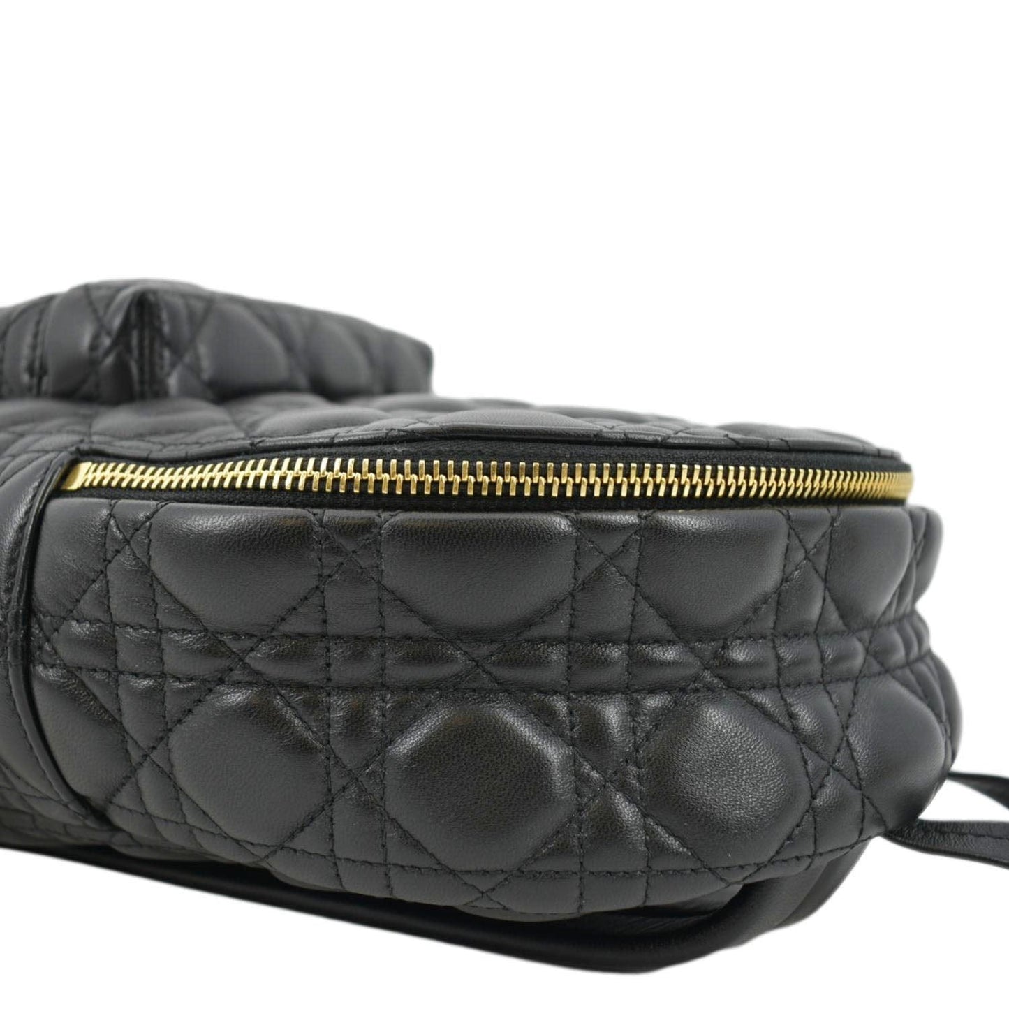 CHRISTIAN DIOR Cannage Quilted Leather Backpack Black
