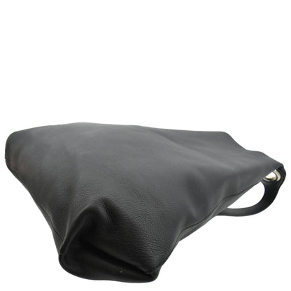 BURBERRY Medium Grommet Smooth Calfskin Hobo Bag Black