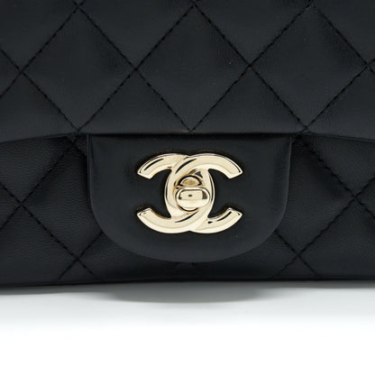 Chanel Mini Square Flap Bag Lambskin Black L