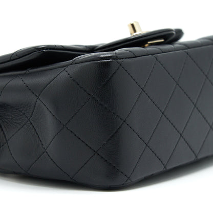 Chanel Mini Square Flap Bag Lambskin Black L