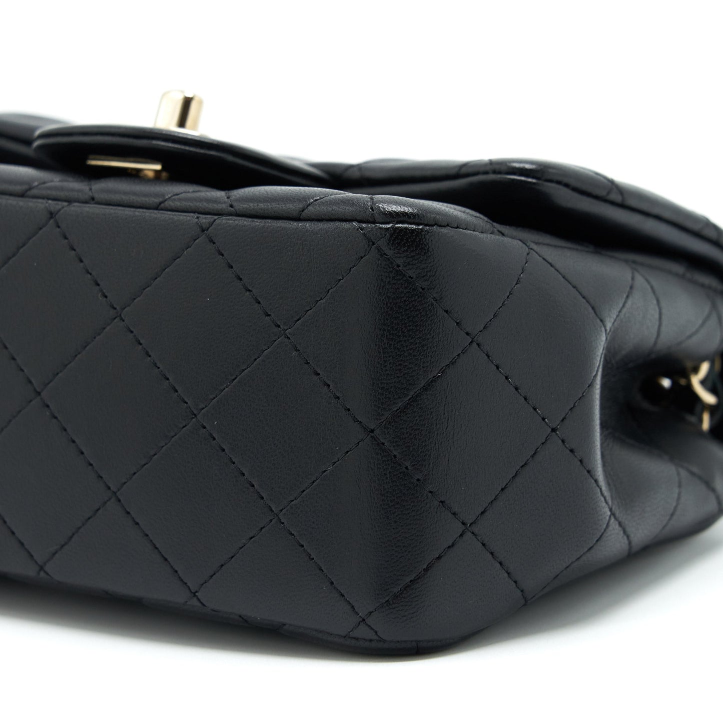 Chanel Mini Square Flap Bag Lambskin Black L