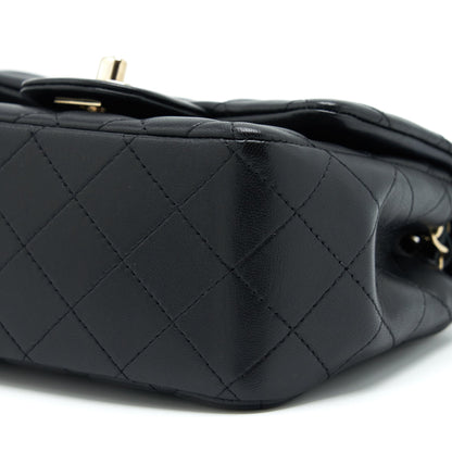 Chanel Mini Square Flap Bag Lambskin Black L