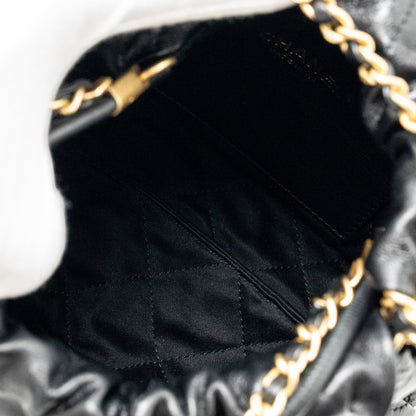 Chanel 23s Mini 22 Bag With Pearl Shiny Calfskin  (Microchip)