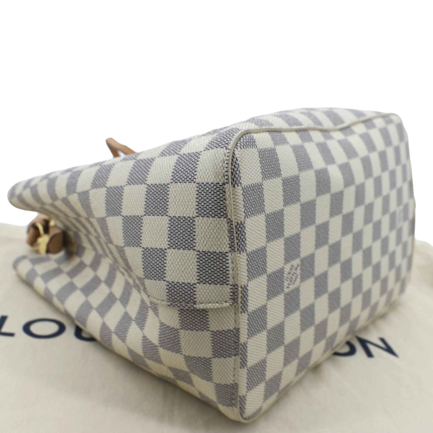 LOUIS VUITTON Neonoe Braided Handle Damier Azur Crossbody Bag White