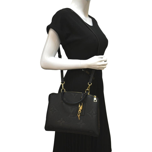 LOUIS VUITTON Petit Palais Monogram Empreinte Leather Shoulder Bag Black