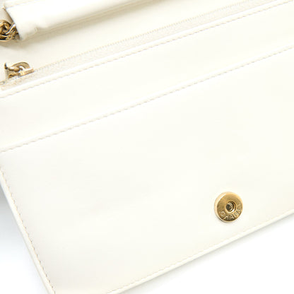 Chanel Boy Wallet On Chain Caviar White L